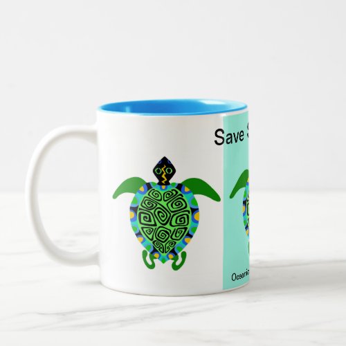 Wildlife _ Save Sea TURTLES  _ Nature _ Two_Tone Coffee Mug