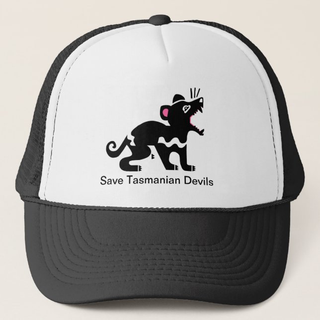 Wildlife- Save Tasmanian devils -Marsupial -Nature Trucker Hat (Front)