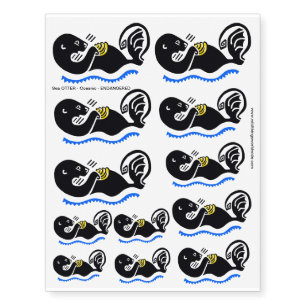Wildlife - SEA OTTER -Endangered animal - Nature Temporary Tattoos