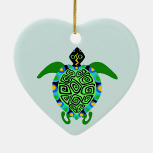 Wildlife - Sea TURTLE -Marine - Ocean spray Ceramic Ornament
