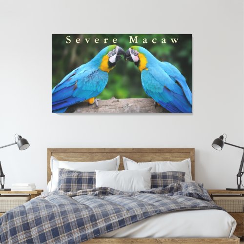Wildlife Severe Macaw Sitting on a Branch Canvas Print