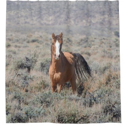 Wildlife shower curtain, wild horses, Nevada Shower Curtain