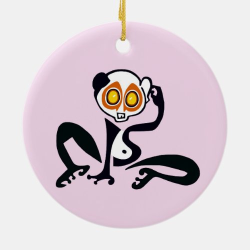 Wildlife _ Slow LORIS _Primate _ Pink Ceramic Ornament