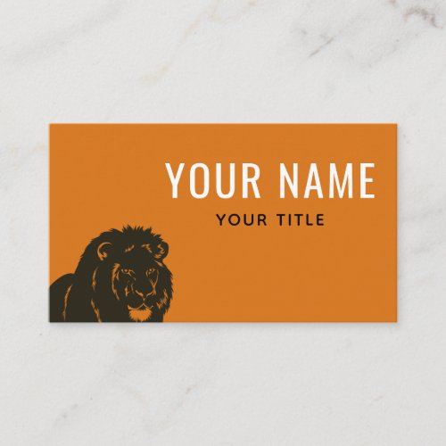 Wildlife Specialist Lion Animal Nature Minimal  Business Card