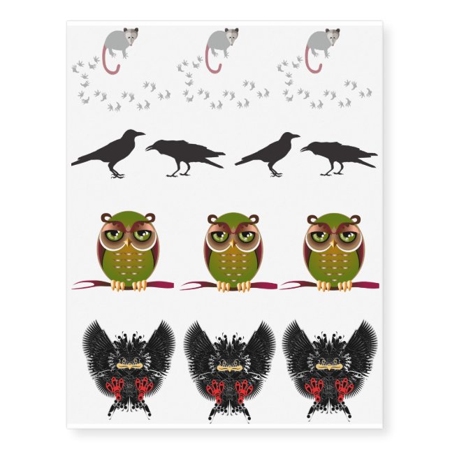 Wildlife temporary tattoos (Front)