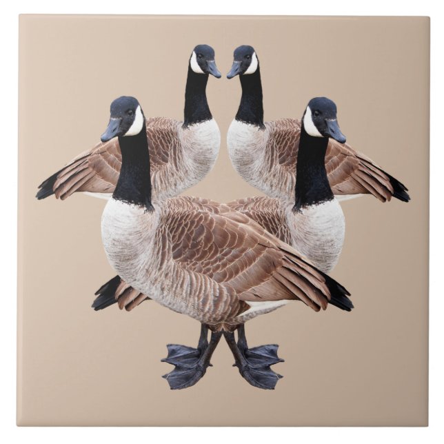 Wildlife tile, ceramic, birds, geese, goose tile (Front)