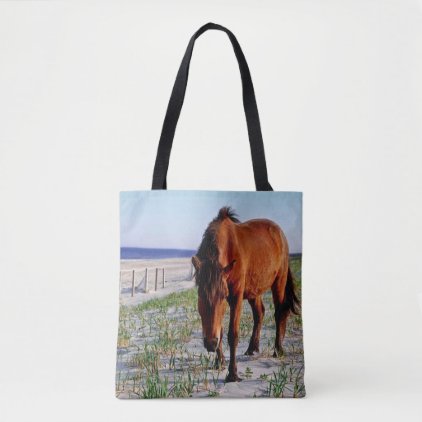 Wildlife tote, wild horses, Assateague Island Tote Bag