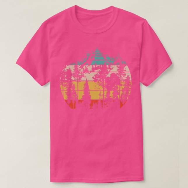 Wildlife Trees Outdoors Nature Retro Forest T-Shirt (Design Front)