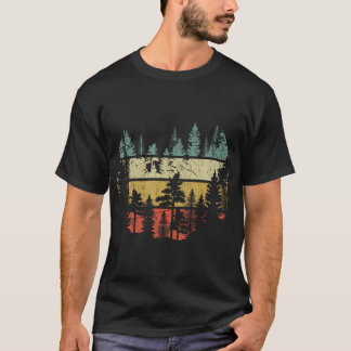 Wildlife Trees Outdoors Nature Retro Forest T-Shirt
