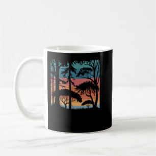 wildlife vintage retro sunset forest trees outdoor coffee mug