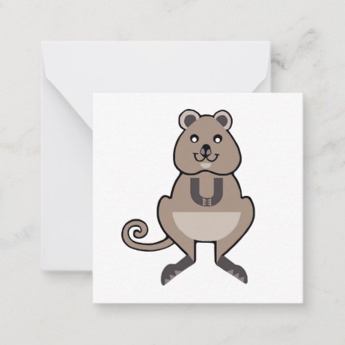 Wildlife warrior _ Happy QUOKKA _ Marsupial _ Note Card