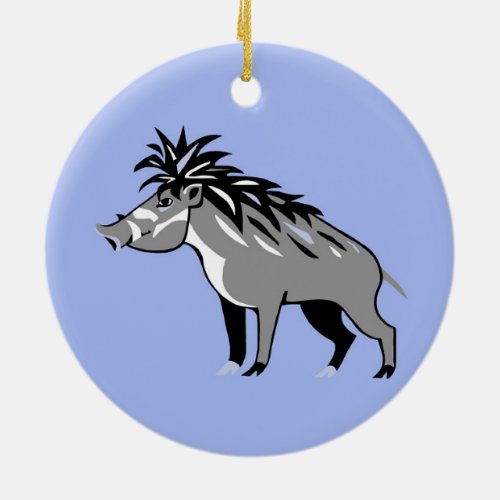 Wildlife _ Warty PIG _ Endangered animal _ Warthog Ceramic Ornament