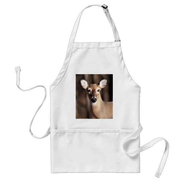 Wildlife Whitetail Deer Doe Portrait Adult Apron (Front)
