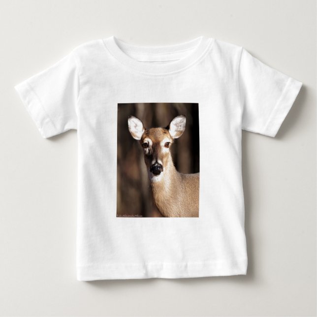 Wildlife Whitetail Deer Doe Portrait Baby T-Shirt (Front)