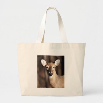 Wildlife Whitetail Deer Doe Portrait Large Tote Bag by leehillerloveadvice at Zazzle