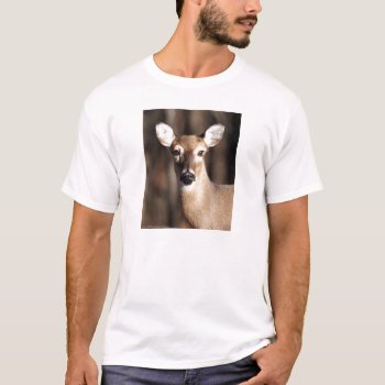 Wildlife Whitetail Deer Doe Portrait T-shirt by leehillerloveadvice at Zazzle