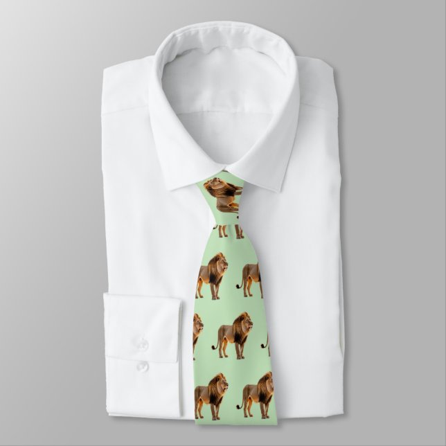 Wildlife Wild Animal Big Cat Majestic Lions Neck Tie (Tied)
