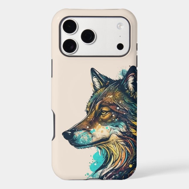 Wildlife Wolves  Wolf Head Animal Art  iPhone Case (Back)