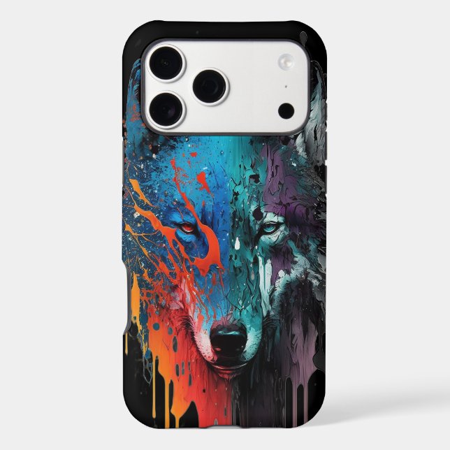 Wildlife Wolves  Wolf Head Animal Art  iPhone Case (Back)