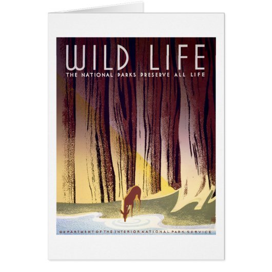 Wildlife WPA Poster (Deer) Cards (Front)