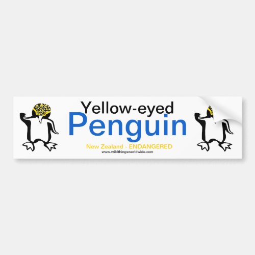 Wildlife Yellow_eyed PENGUIN _ Endangered animal _ Bumper Sticker