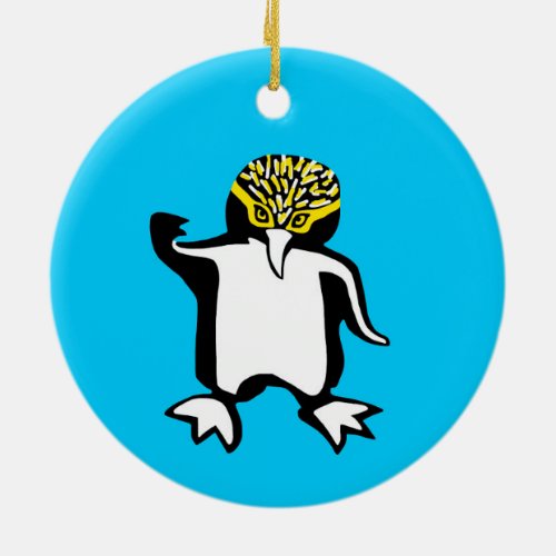 Wildlife  Yellow_eyed PENGUIN  Endangered animal _ Ceramic Ornament