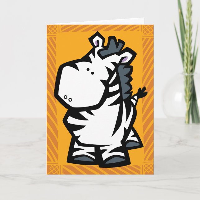 Wildlife Zebra Puzzle Greeting Card (Front)
