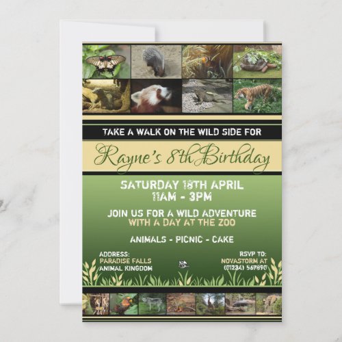 Wildlife Zoo Party Invitations