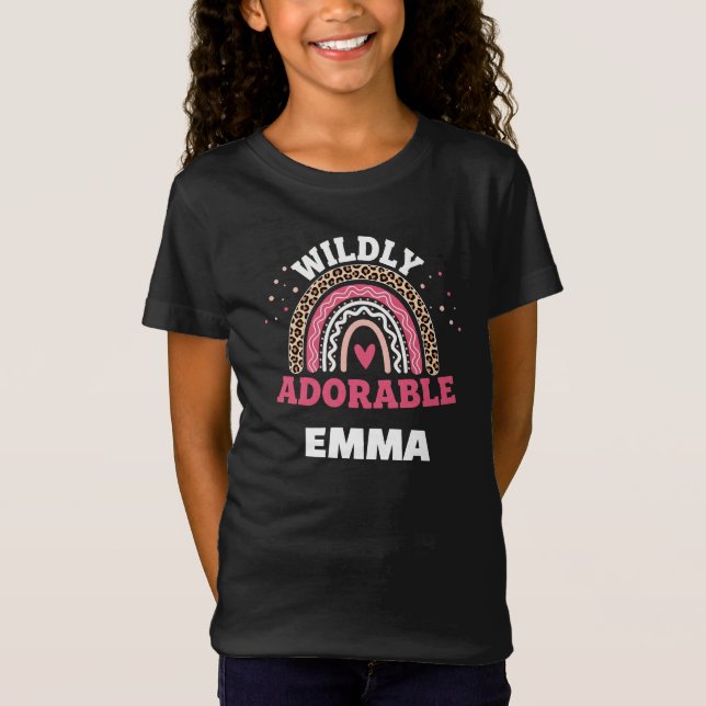 "Wildly Adorable Personalized Girl Tee - Boho Rain (Front)