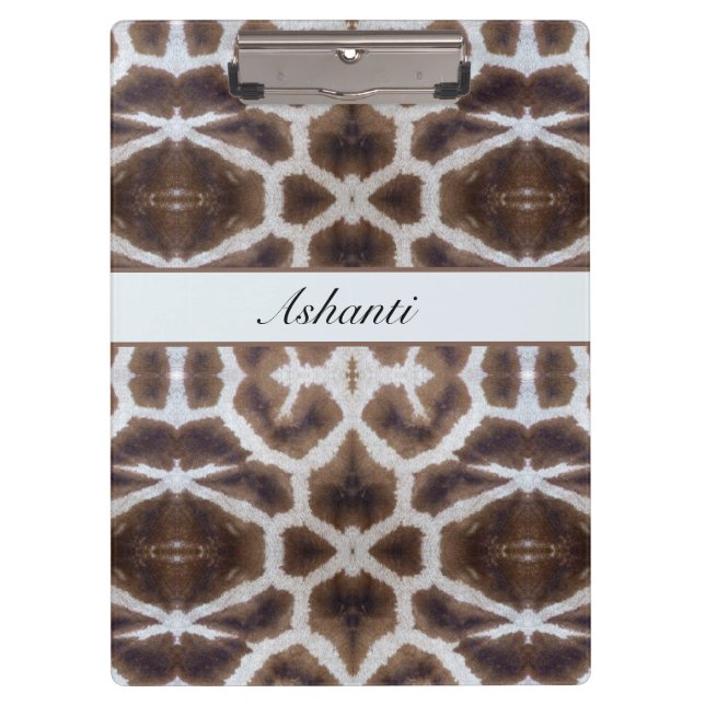 Wildly Elegant | Personalized Safari Giraffe Print Clipboard (Front)