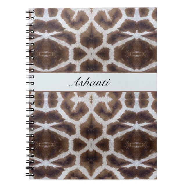 Wildly Elegant | Personalized Safari Giraffe Print Notebook (Front)