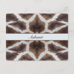 Wildly Elegant   Personalized Safari Giraffe Print Postcard