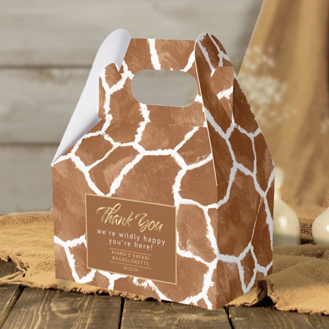 Wildly Happy Bachelorette Thank You Giraffe ID1152 Favor Boxes (Creator Uploaded)