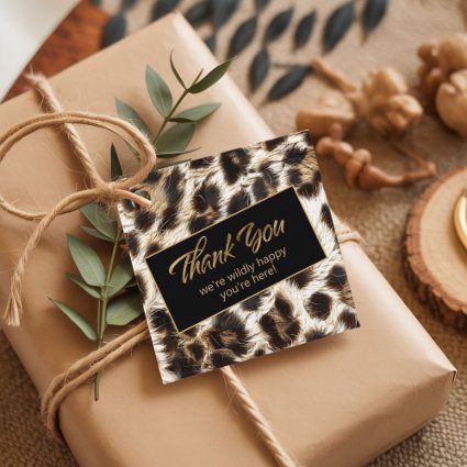 Wildly Happy Thank You White Leopard ID1157