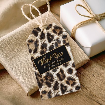 Wildly Happy Thank You White Leopard ID1157