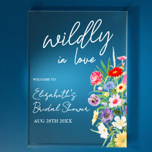Wildly In Love Bridal Shower Acrylic Sign