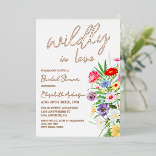 Wildly In Love Bridal Shower Foil Invitation
