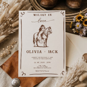 Wildly in Love Western Horse Rustic Wedding Invitation