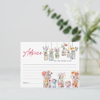 Wildly In Love Wildflower Bridal Shower Advice Enclosure Card