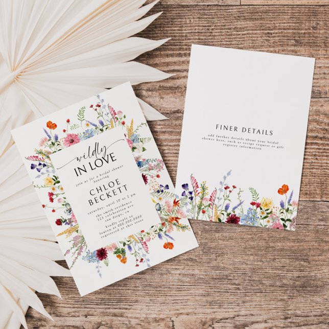 Wildly in Love Wildflower Bridal Shower Invitation (Creator Uploaded)