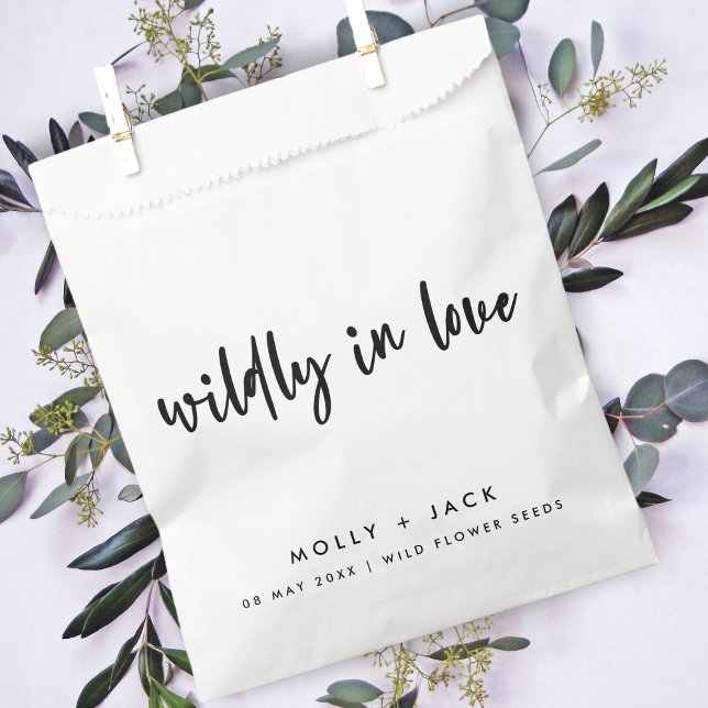 Wildly in Love | Wildflower Seeds Modern Wedding Favor Bag (Creator Uploaded)