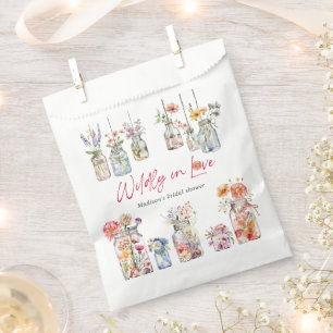 Wildly In Love Wildflower Watercolor Bridal Shower Favor Bag