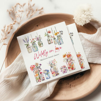 Wildly In Love Wildflower Watercolor Bridal Shower Napkins