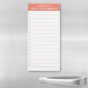 Wildly Overcommitted Funny Personalized Modern Magnetic Notepad