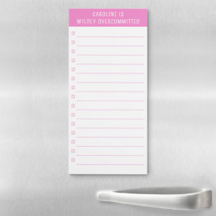 Wildly Overcommitted Funny Personalized Modern Magnetic Notepad