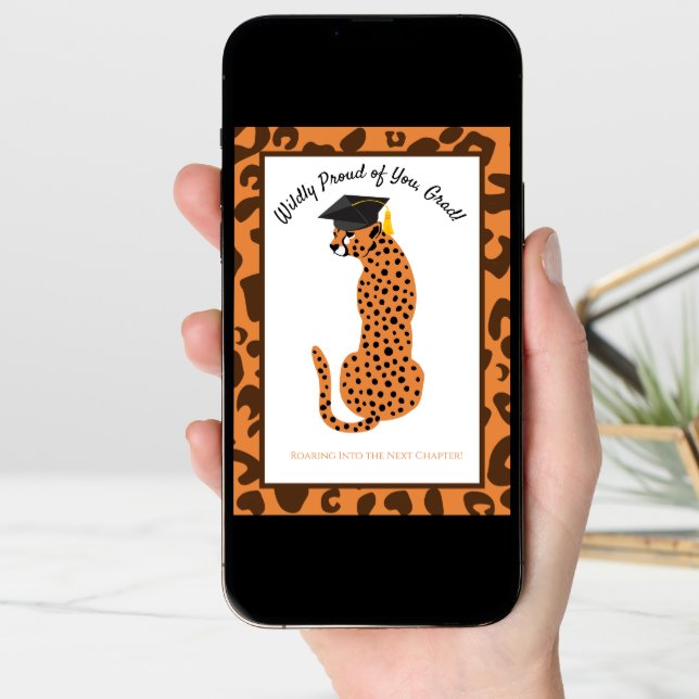 Wildly proud Next Chapter  Leopard Graduation  Card (Front Digital)