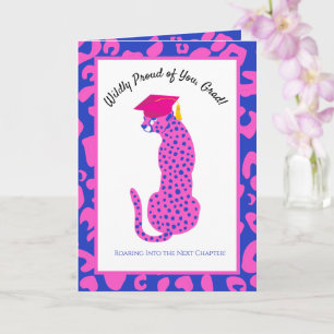 Wildly proud Next Chapter Pink Leopard Graduation Card