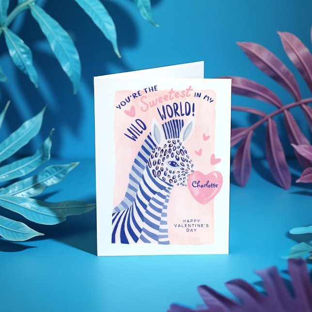 Wildly Sweet Zebra Heart Gum Bubble Valentine Card (Wildly Sweet Zebra Heart Gum Bubble Valentine Card)