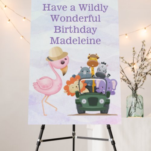 Wildly Wonderful Safari Happy Birthday Party Foam Board
