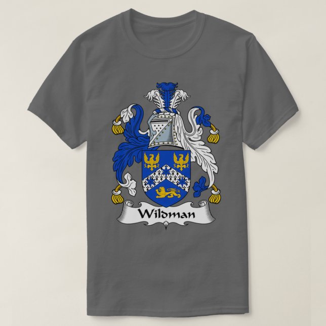 Wildman Coat of Arms Family Crest  T-Shirt (Design Front)